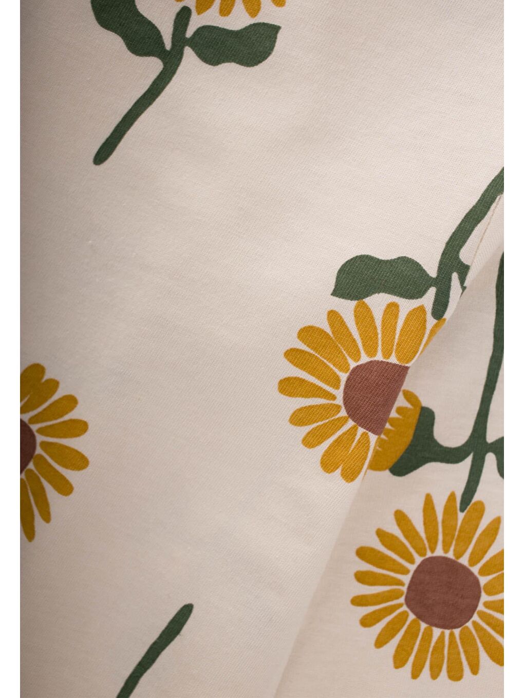 Ekru Desenli Pijama Takım 2-10 Yaş Ayçiçeği Desen-2