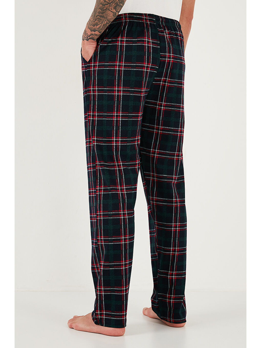 Bordo Pamuklu Regular Fit Normal Bel Düz Paça Cepli 2'li Paket Pijama Altı 6574003S2-4