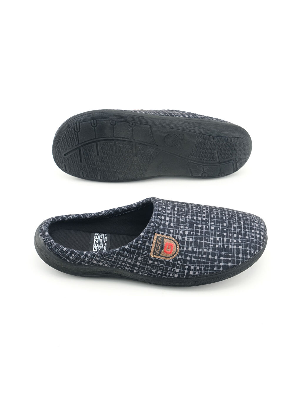 Siyah Erkek Kışlık PU Rahat Taban Ev Bahçe Gondol Terlik-4