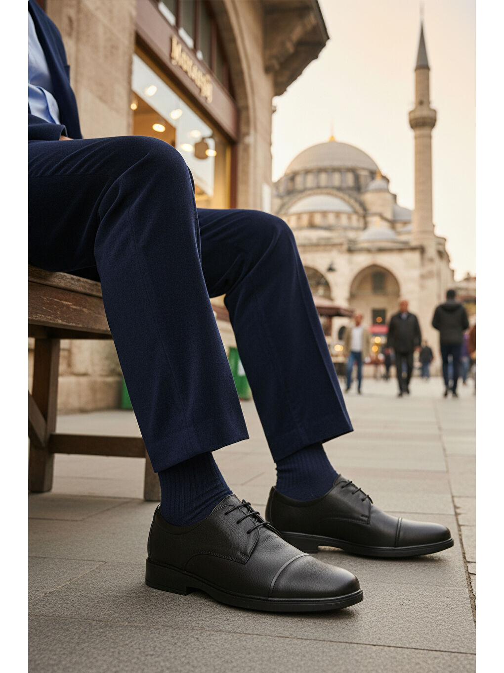 Siyah Bağcıklı Hakiki Deri Jel Taban Anatomik Erkek Klasik Ayakkabı 425 M-2