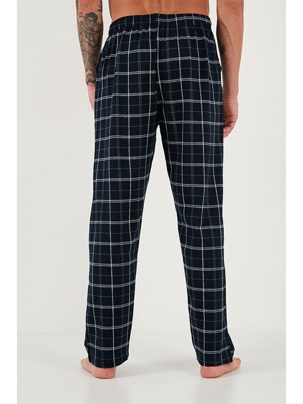 Lacivert Pamuklu Regular Fit Normal Bel Düz Paça Cepli 2'li Paket Pijama Altı 6574003S2-4