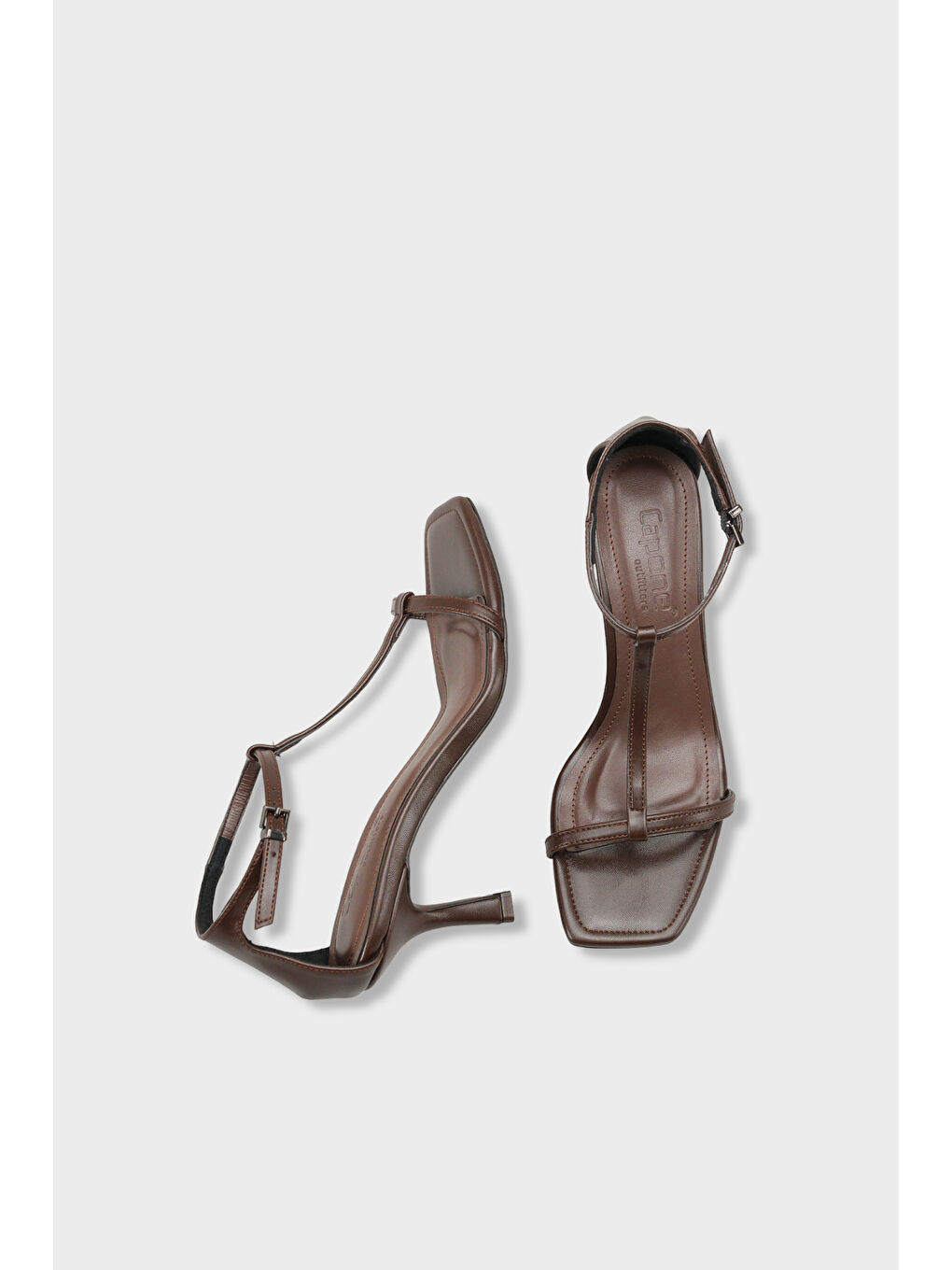 Kahverengi Dalia Orta Topuklu Bilekten Bantlı Kadın Topuklu Sandalet-4
