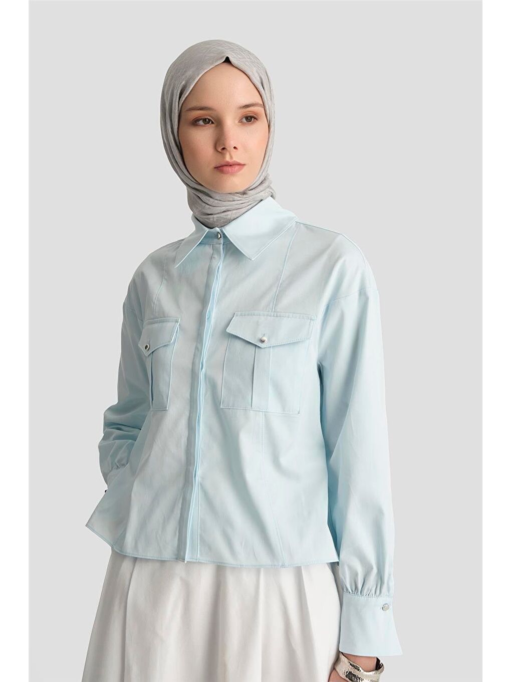 Kargo Cepli Gömlek 25Y3741 Bebe Mavi