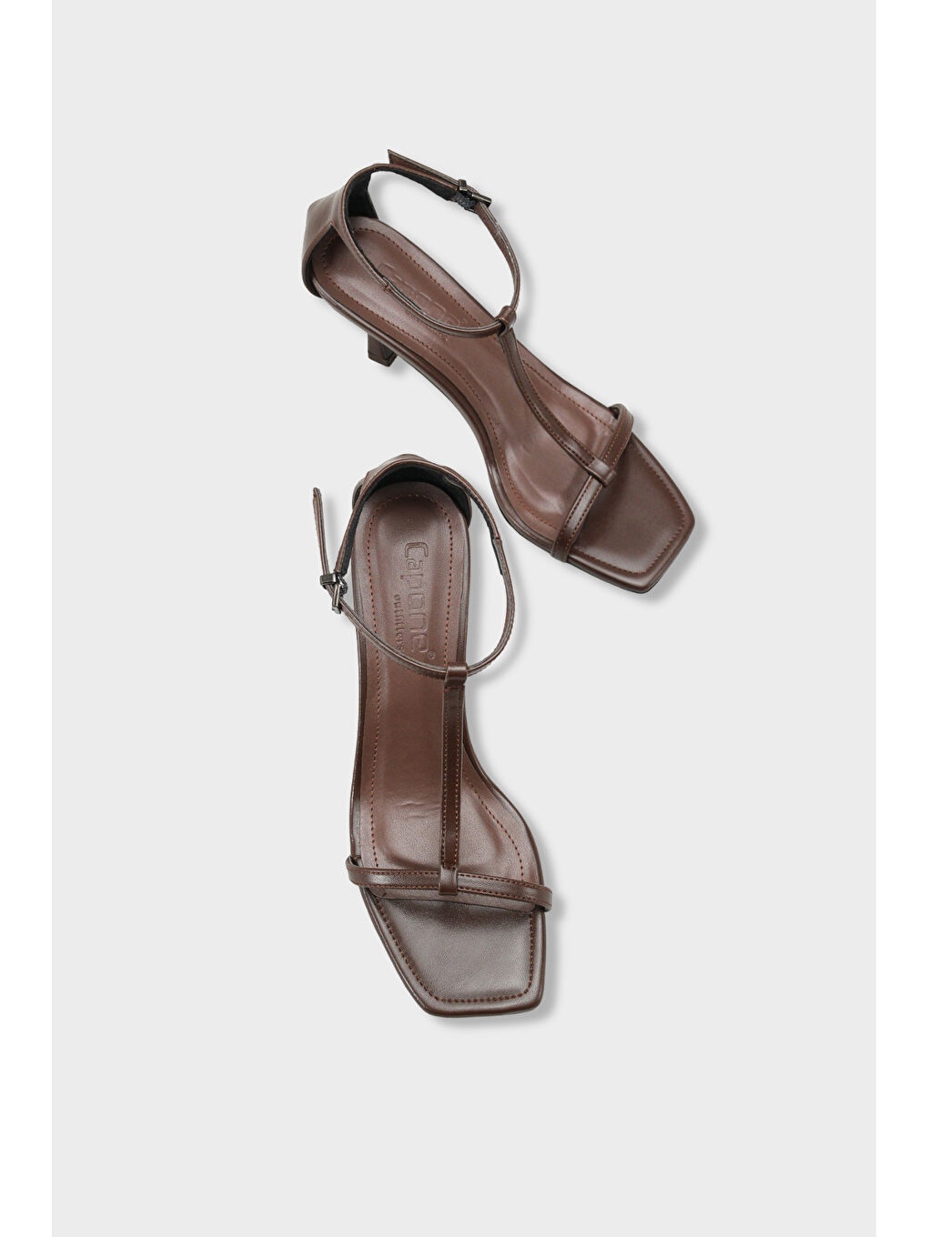 Kahverengi Dalia Orta Topuklu Bilekten Bantlı Kadın Topuklu Sandalet-5