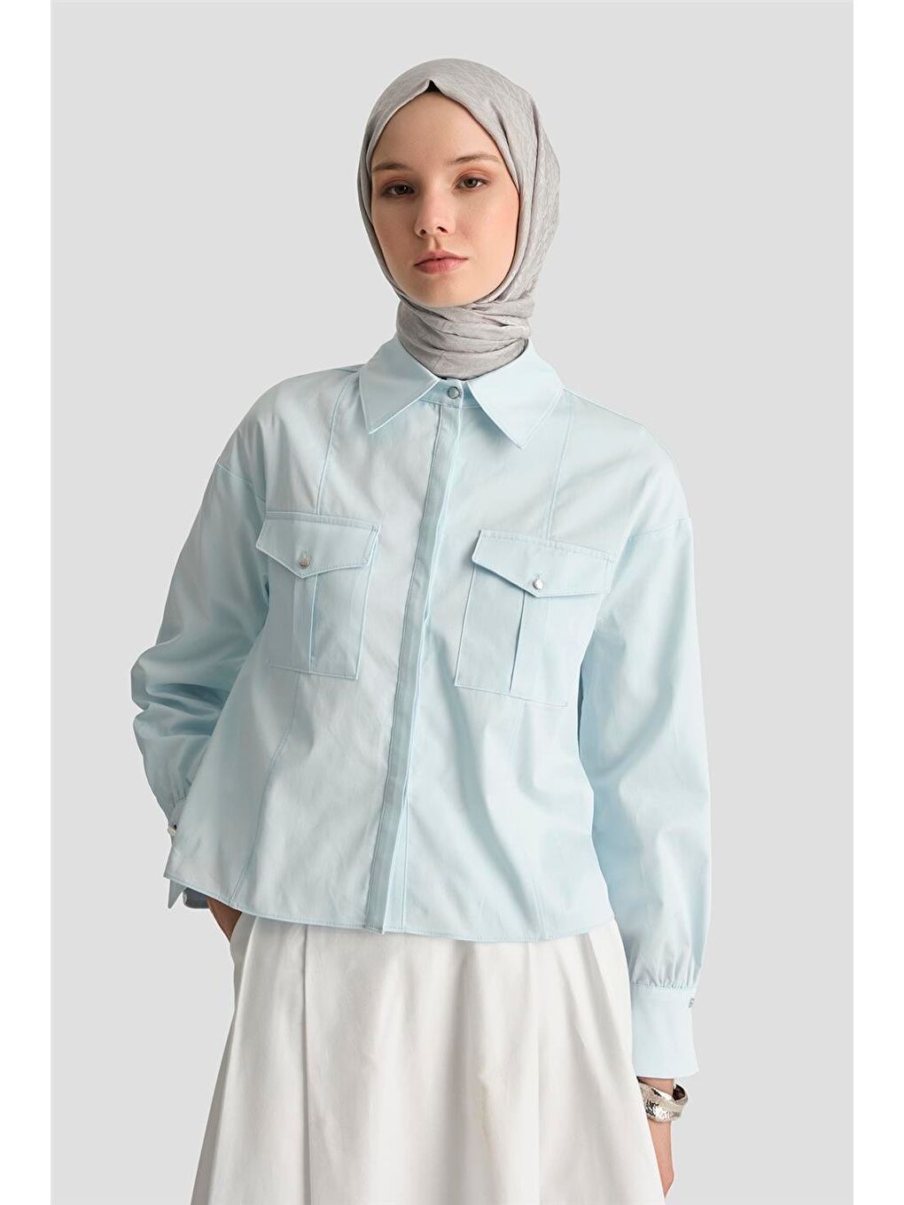 Kargo Cepli Gömlek 25Y3741 Bebe Mavi-3