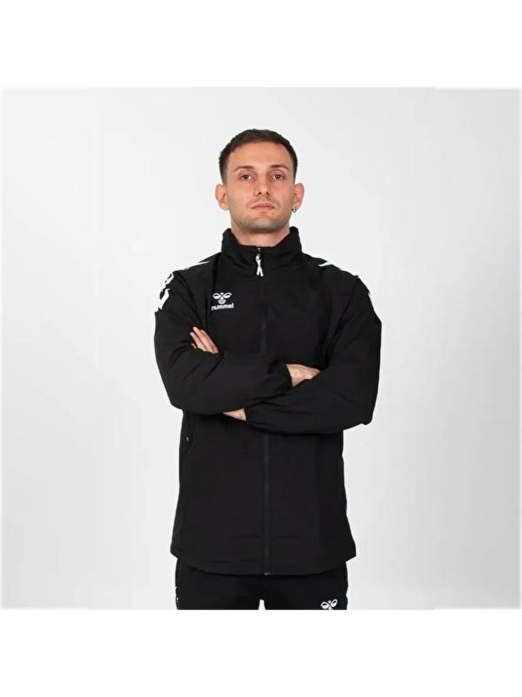 Line Erkek Siyah Dik Yaka Fermuarlı Sweatshirt-1