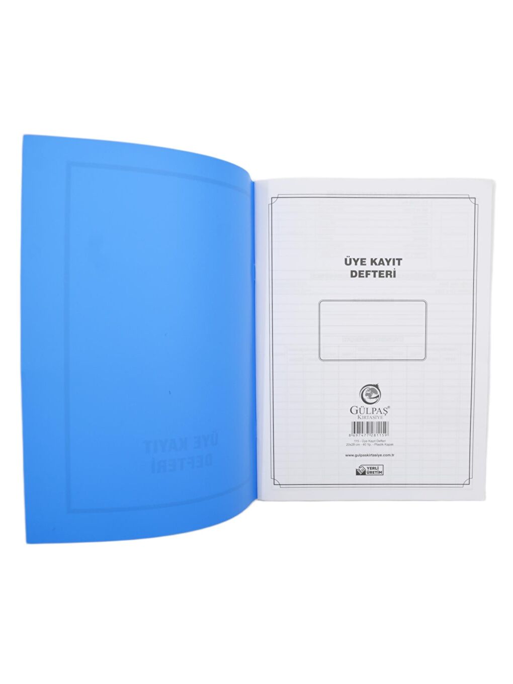 40 Yaprak Plastik Kapak Üye Kayıt Defteri Kod:115-1