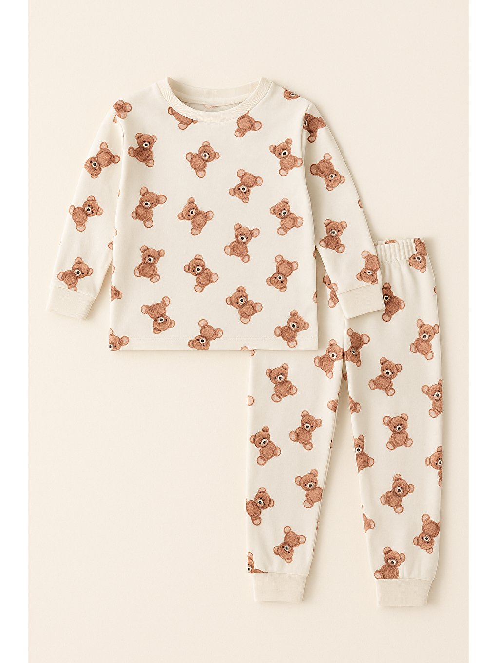 Karışık Çocuk Teddy Desenli Pijama Takımı