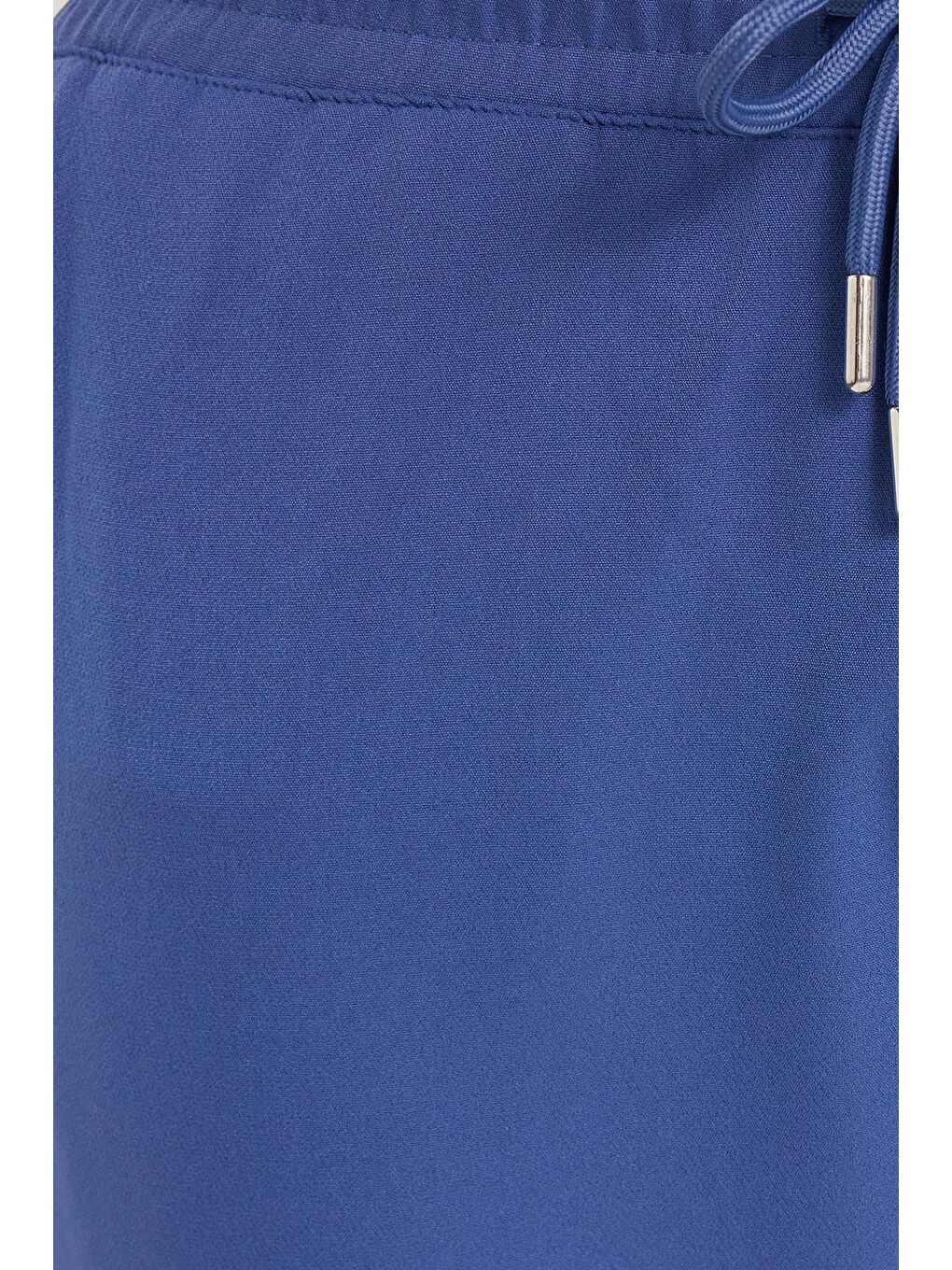 Erkek Regular Fit Beli Lastikli Bağcıklı Jogger İndigo Pantolon Rahat Kesim Yan Cepli-5