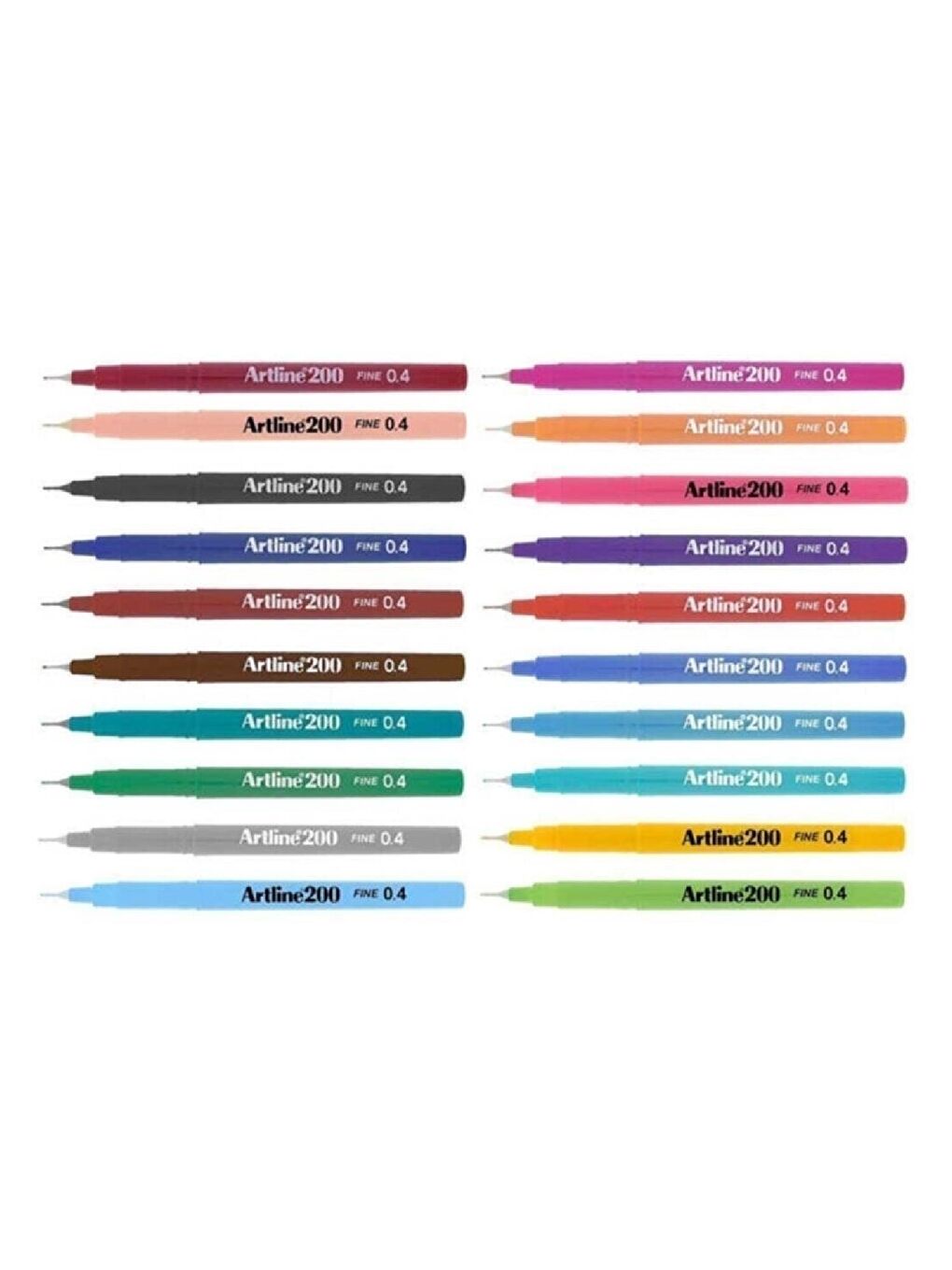 Artline 200 Fineliner 0.4 Mm Ince Uçlu Yazı Ve Çizim Kalemi 20 Renk (20 ADET KALEM) - 1