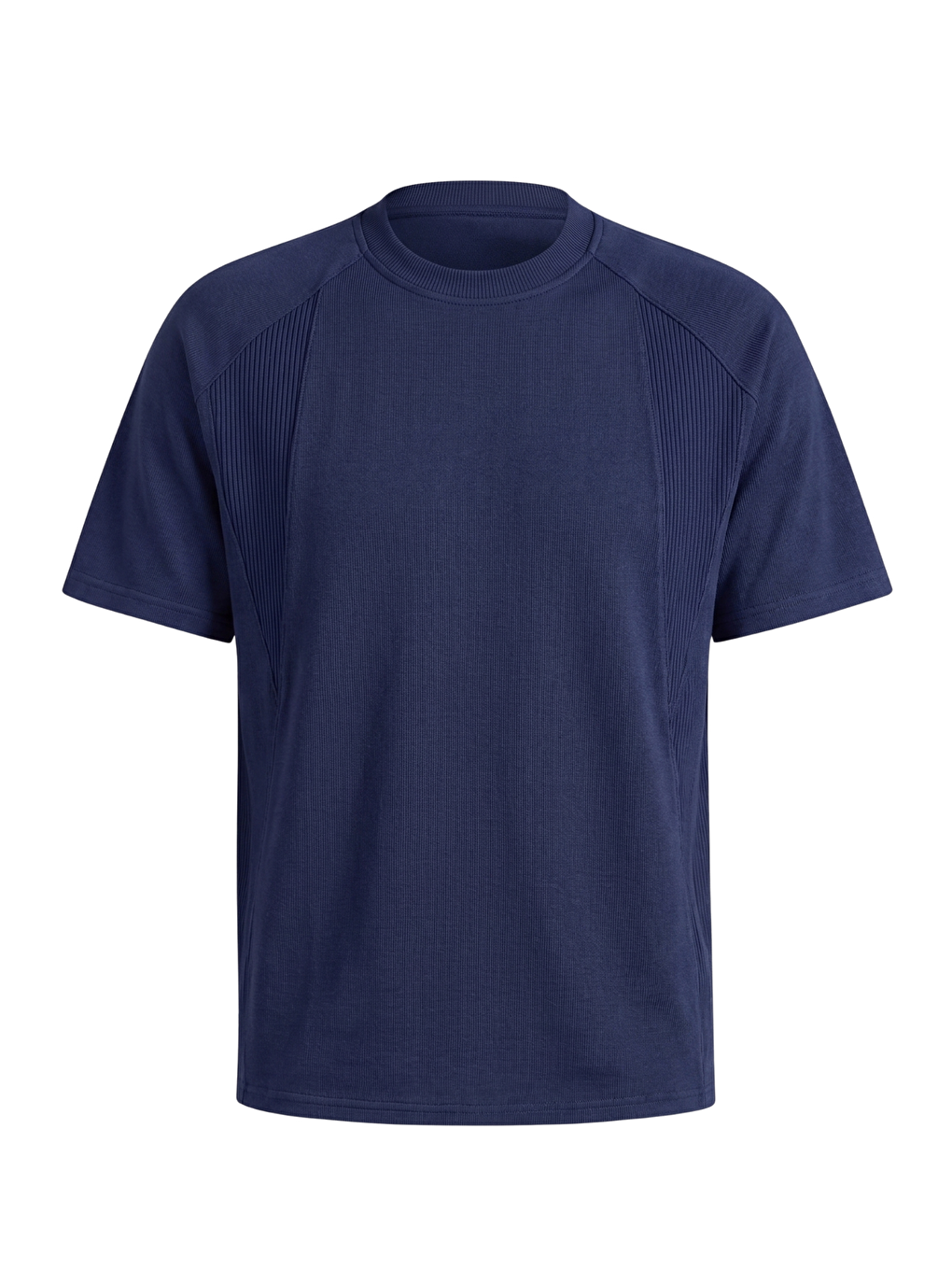 İndigo Erkek Tişört Basic Bisiklet Yaka Tişört Rahat Kesim Dökümlü Günlük Spor Tshirt-1