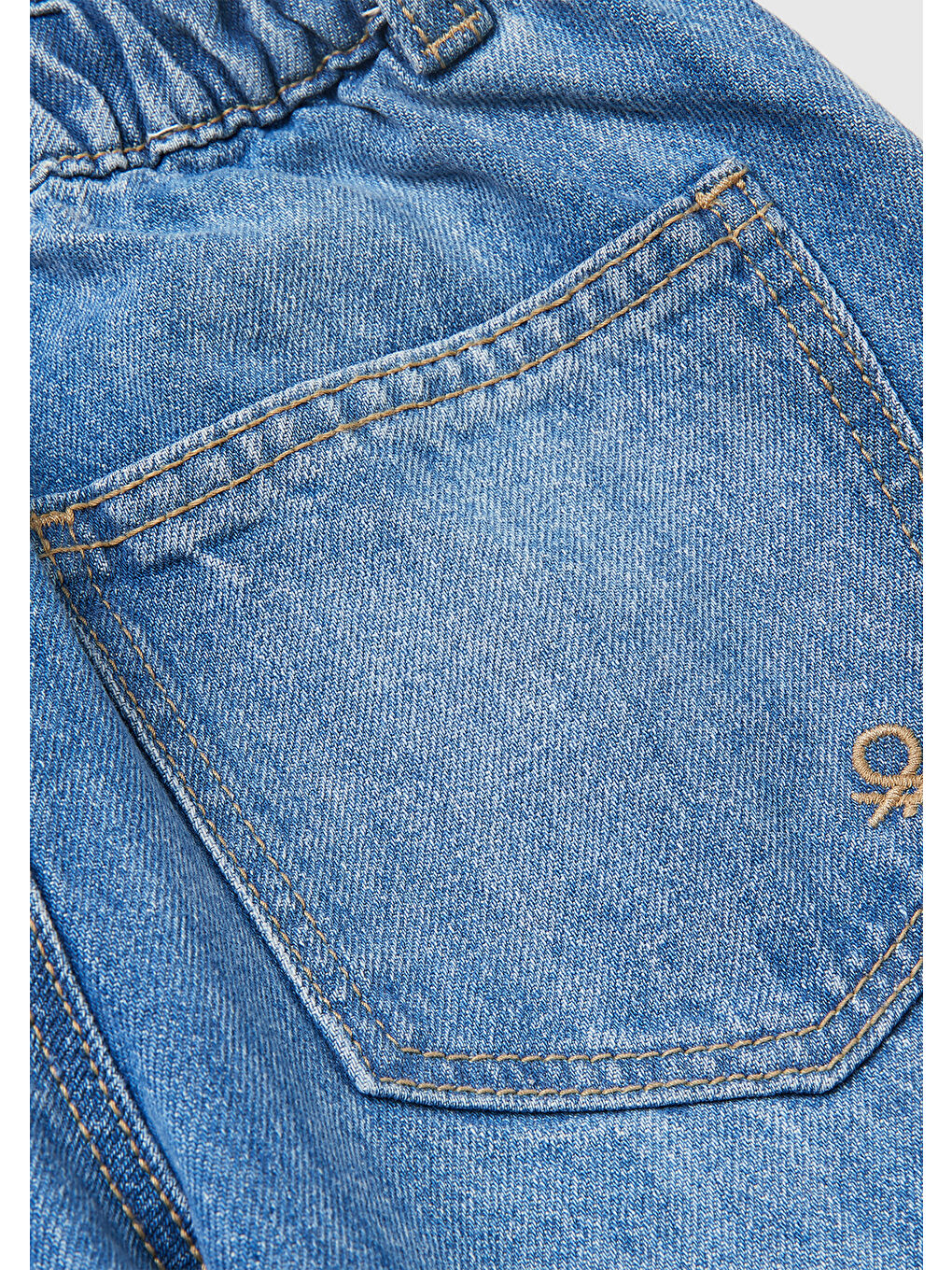 Karışık Erkek Çocuk Beli Büzgülü İpli Paçası Kıvrık Denim Pantolon-2