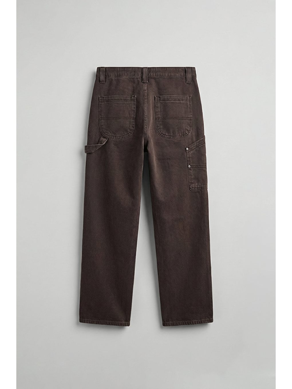 Erkek Baggy Marangoz Cepli Jean Pantolon Kahverengi-1