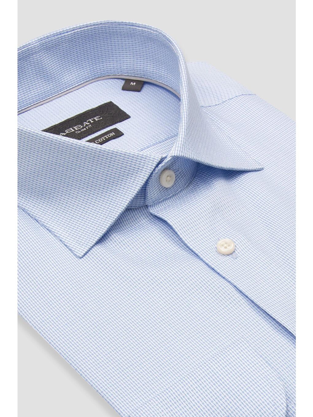 Donatello Armür Pamuklu Slim Fit Açık Mavi Klasik Yaka Erkek Desenli %100 Pamuk Gömlek-1