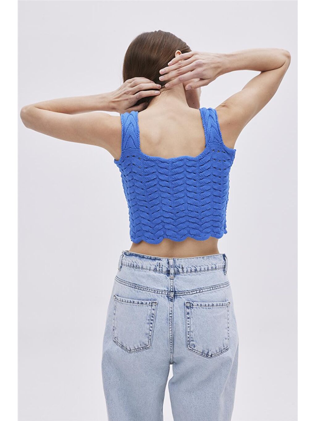 Mavi Triko Crop Top-3