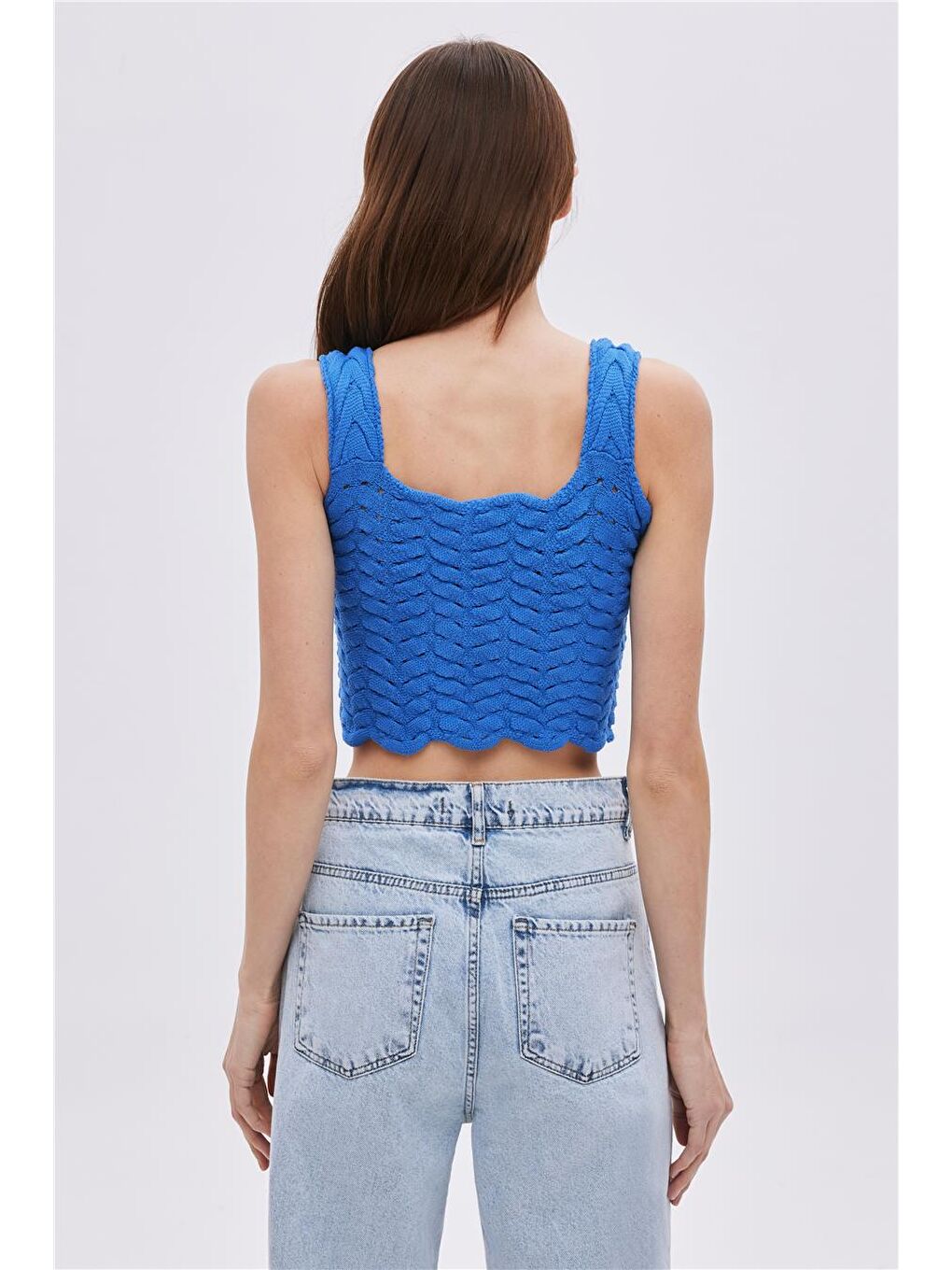 Mavi Triko Crop Top-4