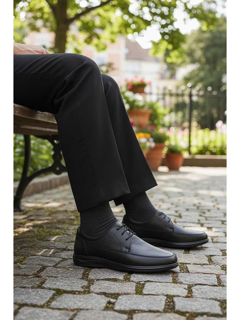 Siyah Hakiki Deri Jel Taban Anatomik Erkek Casual Ayakkabı 473 M-2