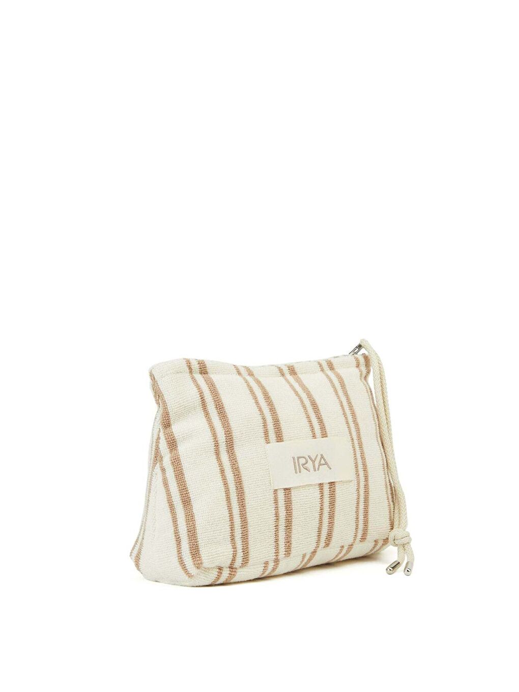 In Lines İpliği Boyalı Makyaj Çantası Mocha-3