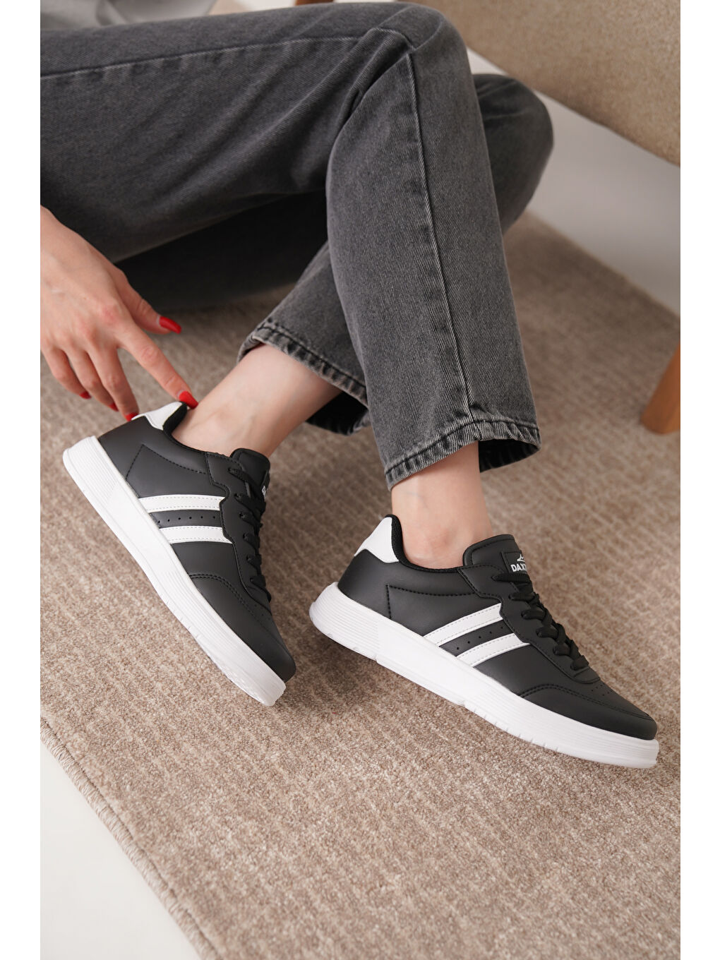 Siyah Daxors D163 Günlük Ortopedik Kadın Sneaker Spor Ayakkabı-3