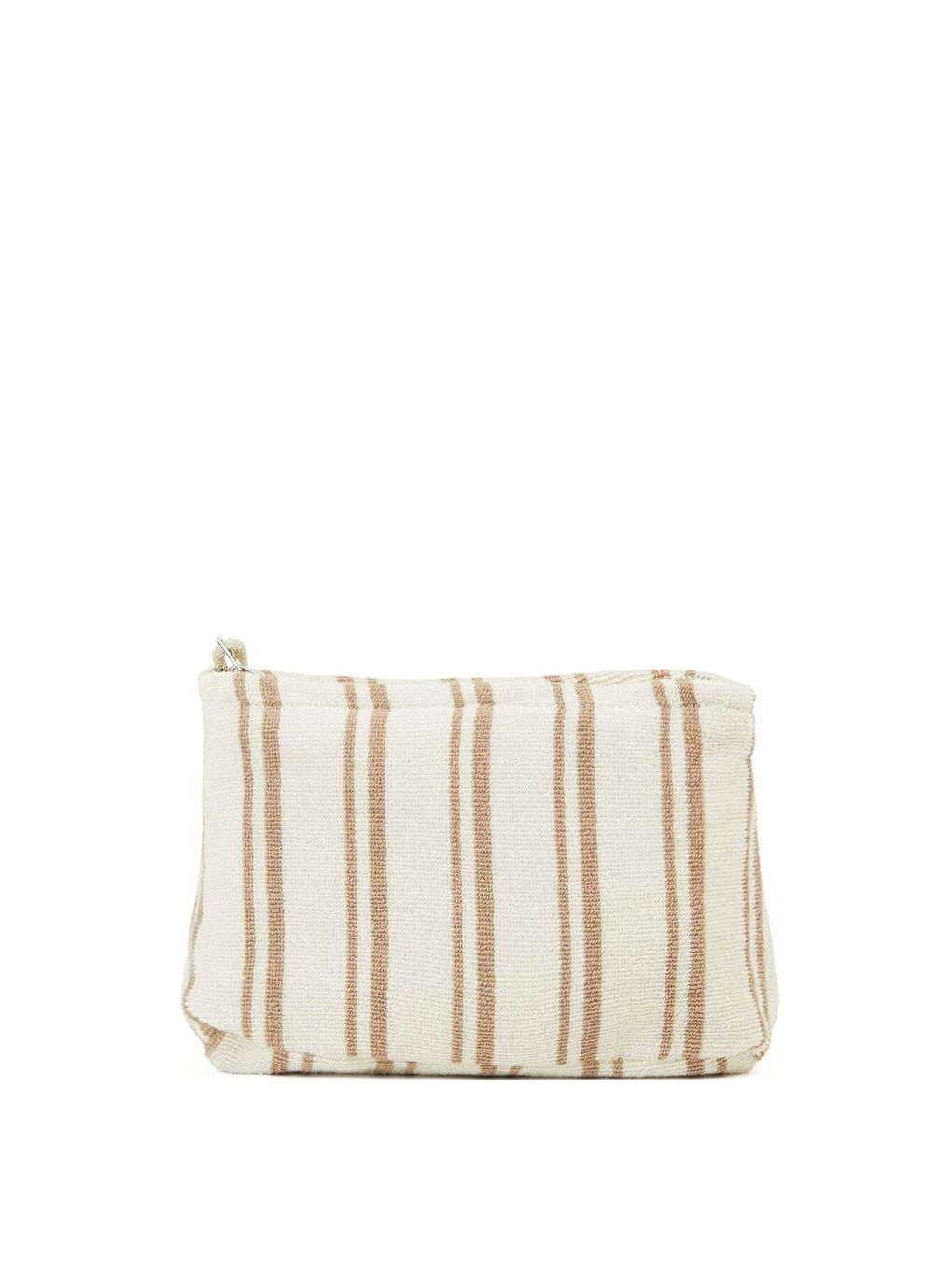 In Lines İpliği Boyalı Makyaj Çantası Mocha-4