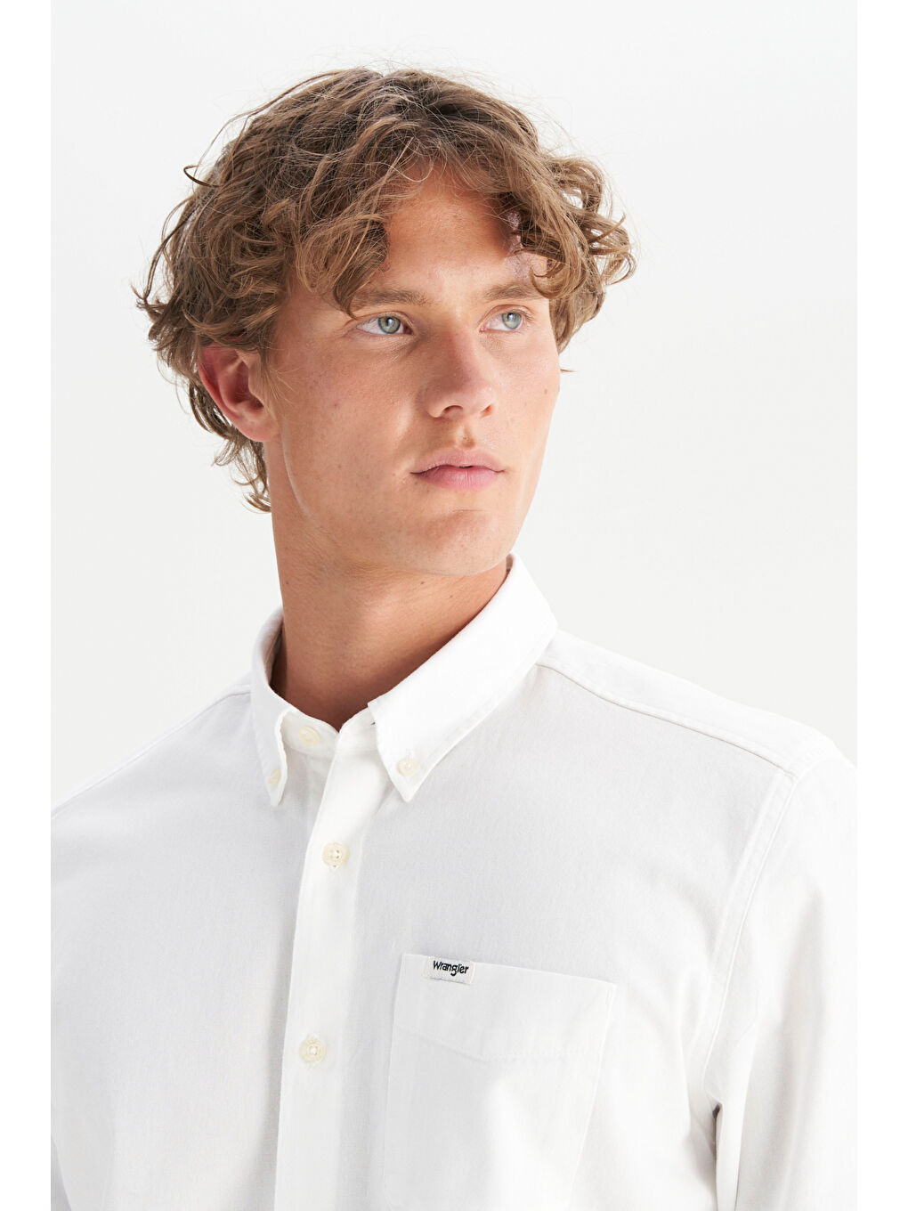 %100 Pamuk Regular Fit Normal Kesim Cep Detaylı Beyaz Gömlek-3