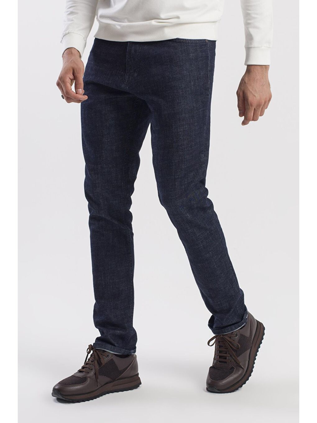 Lacivert Slimfit Pamuklu Yıkamalı Jean Pantolon-2