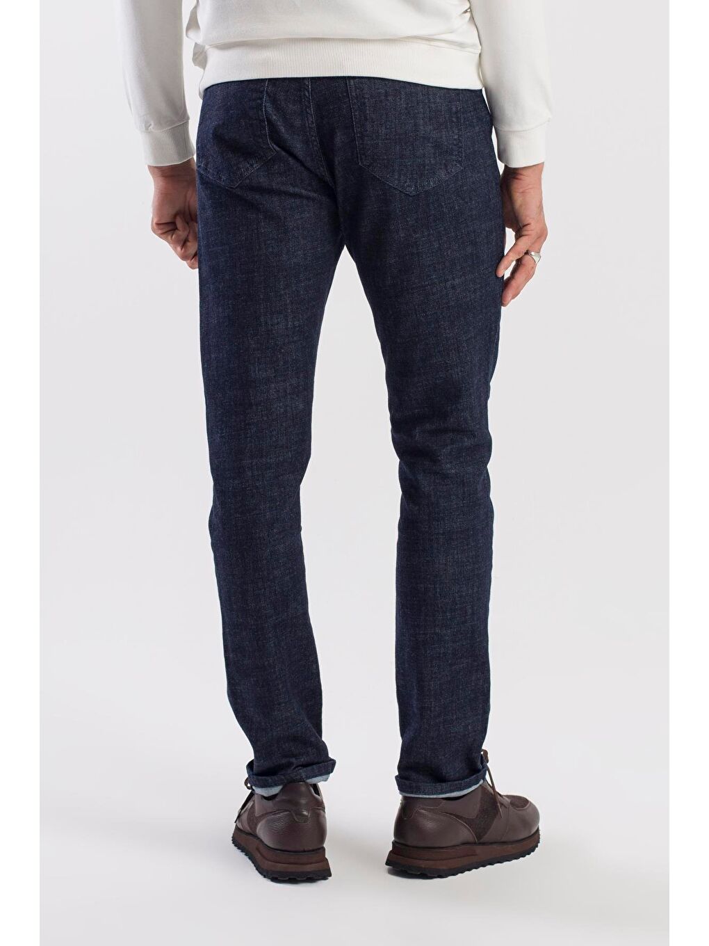 Lacivert Slimfit Pamuklu Yıkamalı Jean Pantolon-3