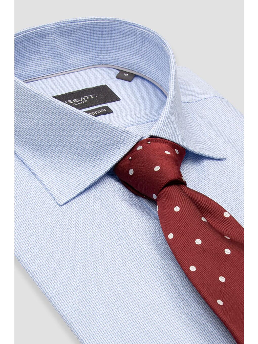 Donatello Armür Pamuklu Slim Fit Açık Mavi Klasik Yaka Erkek Desenli %100 Pamuk Gömlek-5