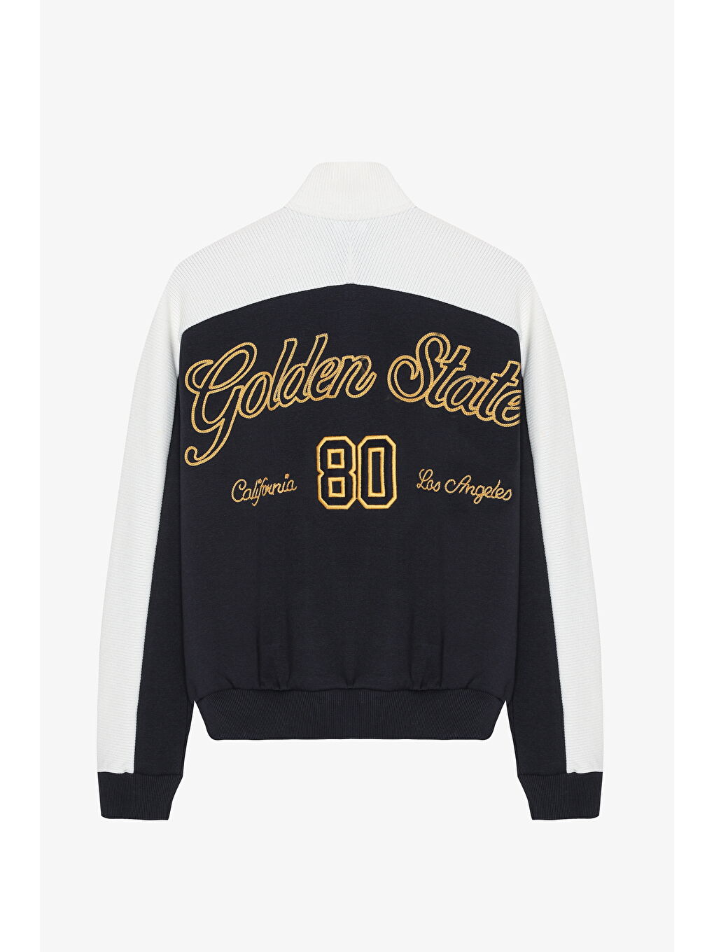 Nakışlı Kontrast Renkli Oversize Sweatshirt Lacivert-1