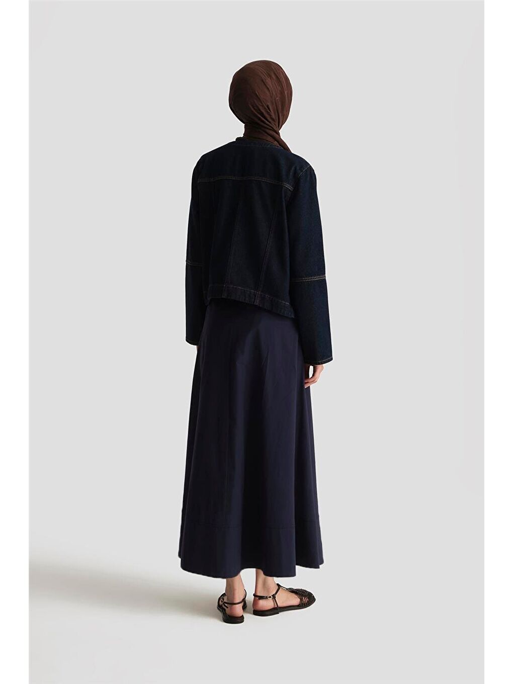 Pamuklu Etek 25Y1837 Lacivert-3