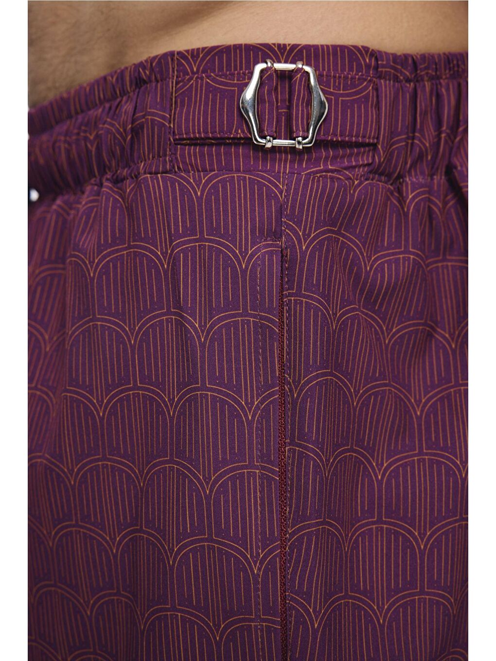 Kemer Toka Detaylı Mor Erkek Kısa Havuz Ve Deniz Şortu 5061-1