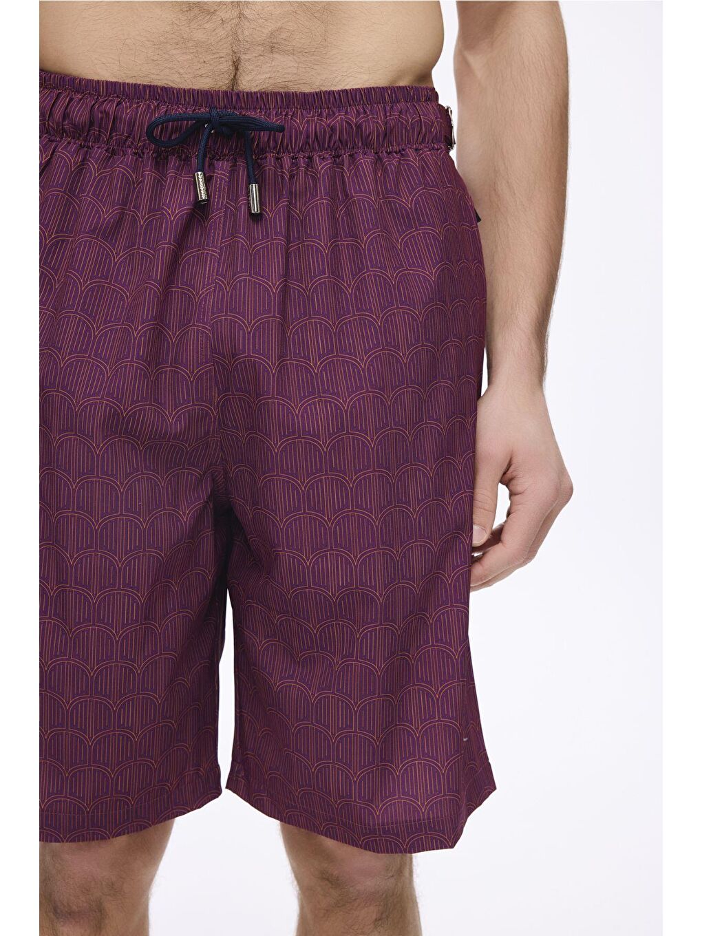 Kemer Toka Detaylı Mor Erkek Kısa Havuz Ve Deniz Şortu 5061-2