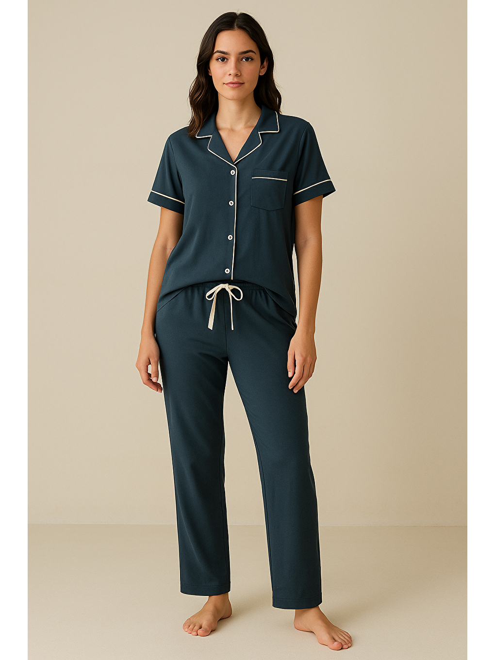 Lacivert Kadın Silver Pijama Takımı