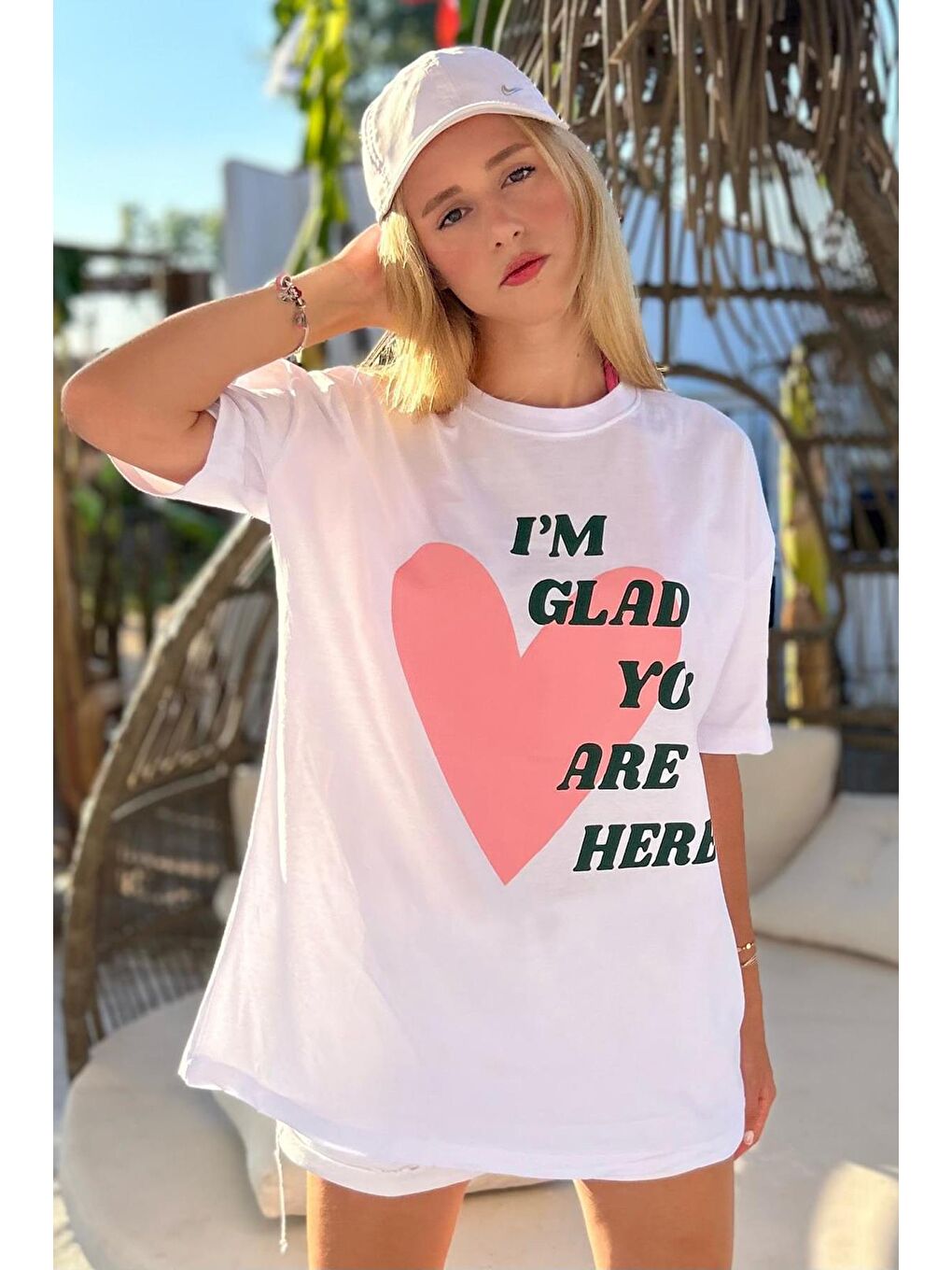 Beyaz Baskılı Tişört Mg1202