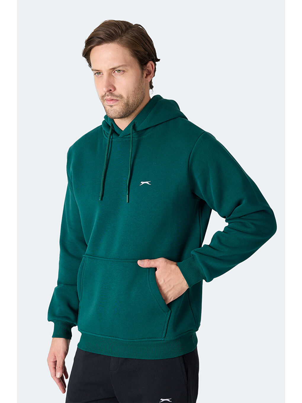 MOONLIGHT I Erkek Kapüşonlu Koyu Yeşil Sweatshırt-2