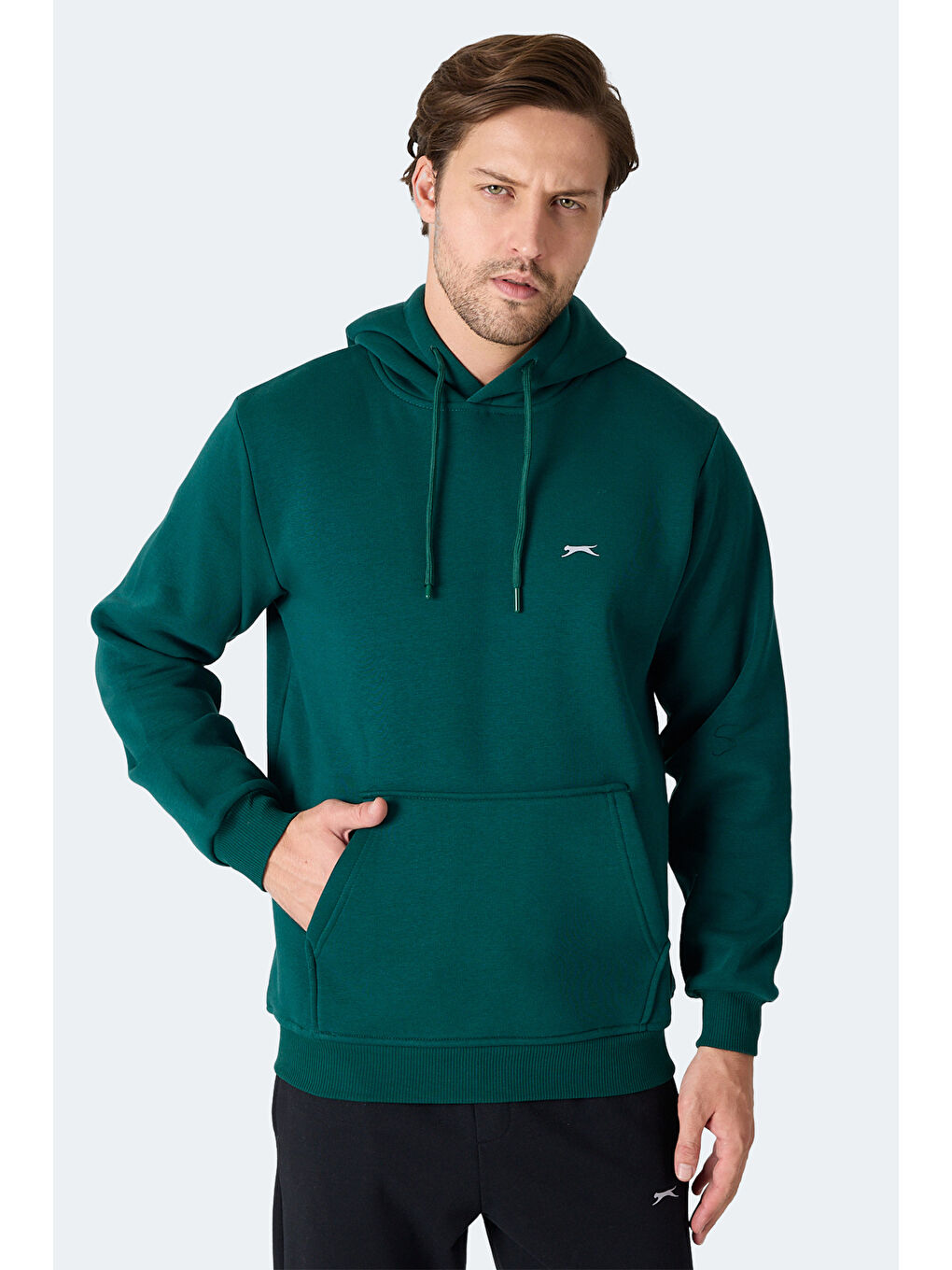 MOONLIGHT I Erkek Kapüşonlu Koyu Yeşil Sweatshırt-3