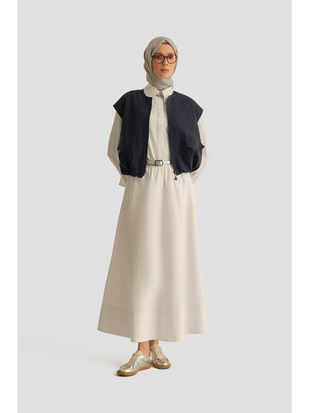 Pamuklu Etek 25Y1837 Optik Beyaz-1