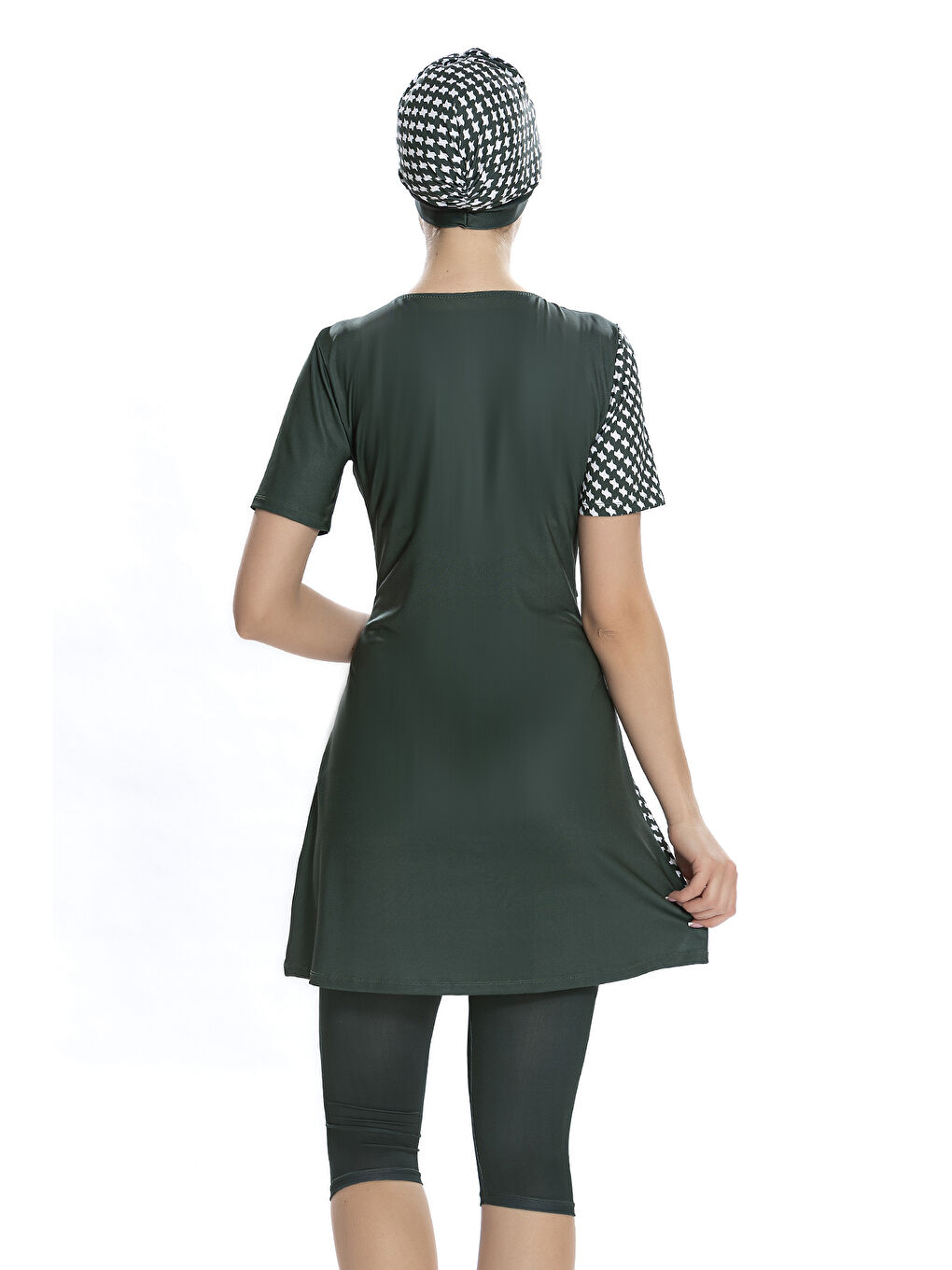 Kısa Kollu Yarı Kapalı Tesettür Mayo 204-29 Haki-1