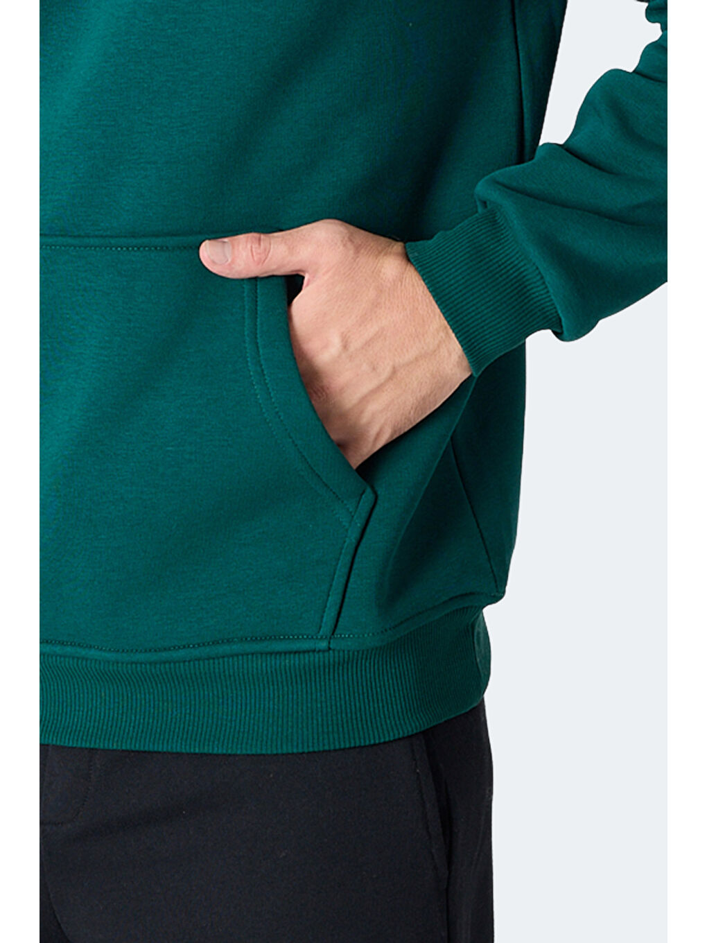 MOONLIGHT I Erkek Kapüşonlu Koyu Yeşil Sweatshırt-5