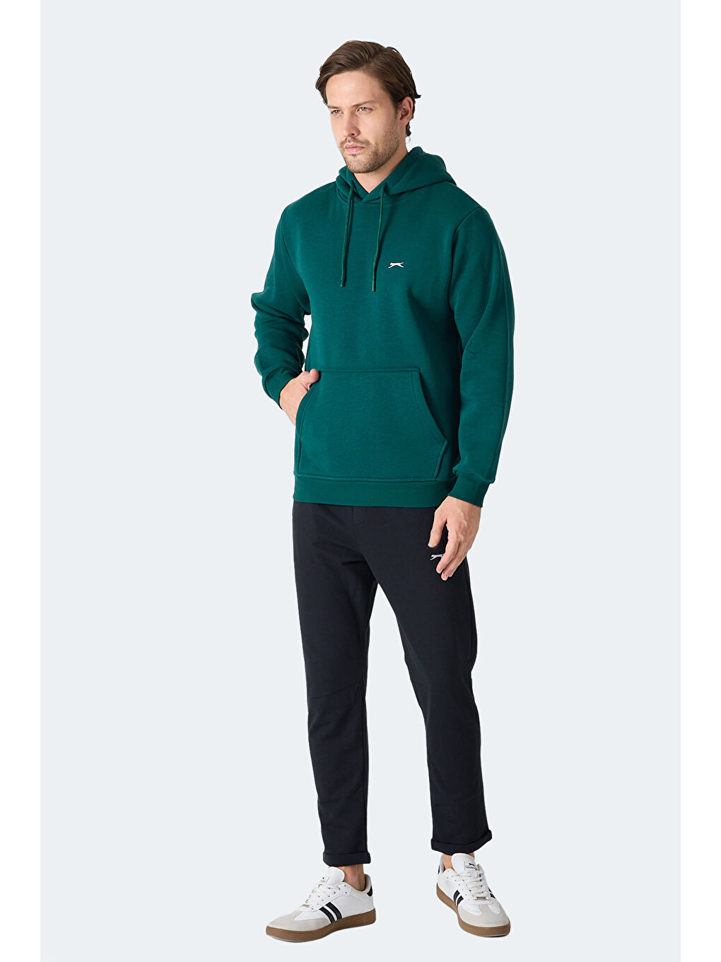 MOONLIGHT I Erkek Kapüşonlu Koyu Yeşil Sweatshırt-6