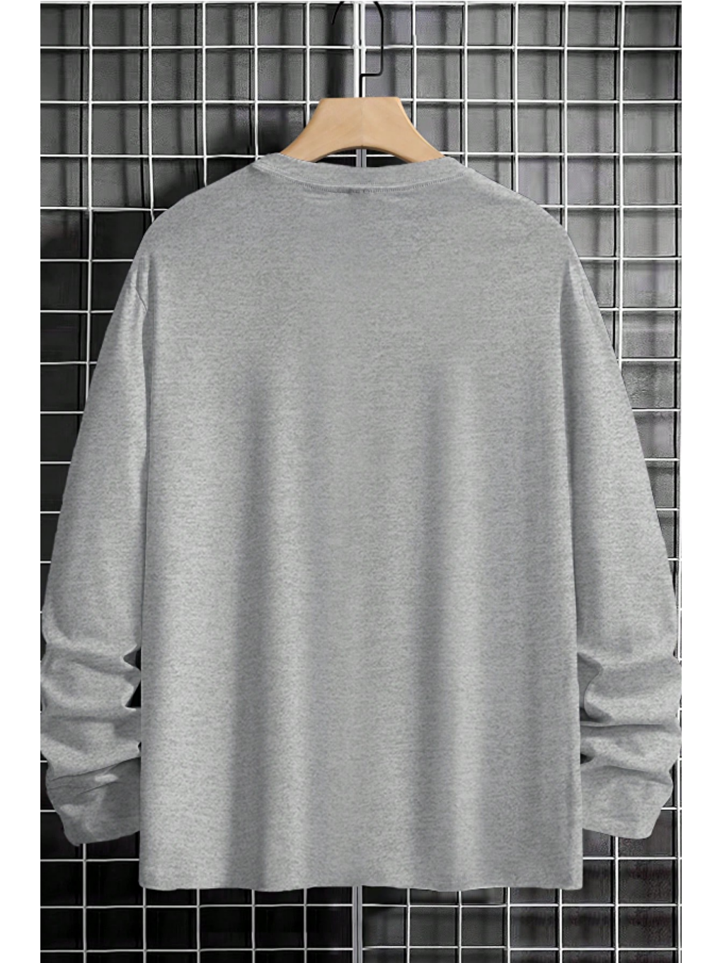 Erkek Gri Elastanlı Bisiklet Yaka Slim Uzun Kollu Tişört-1