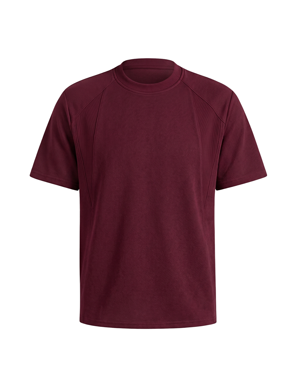Bordo Erkek Tişört Basic Bisiklet Yaka Tişört Rahat Kesim Dökümlü Günlük Spor Tshirt-1