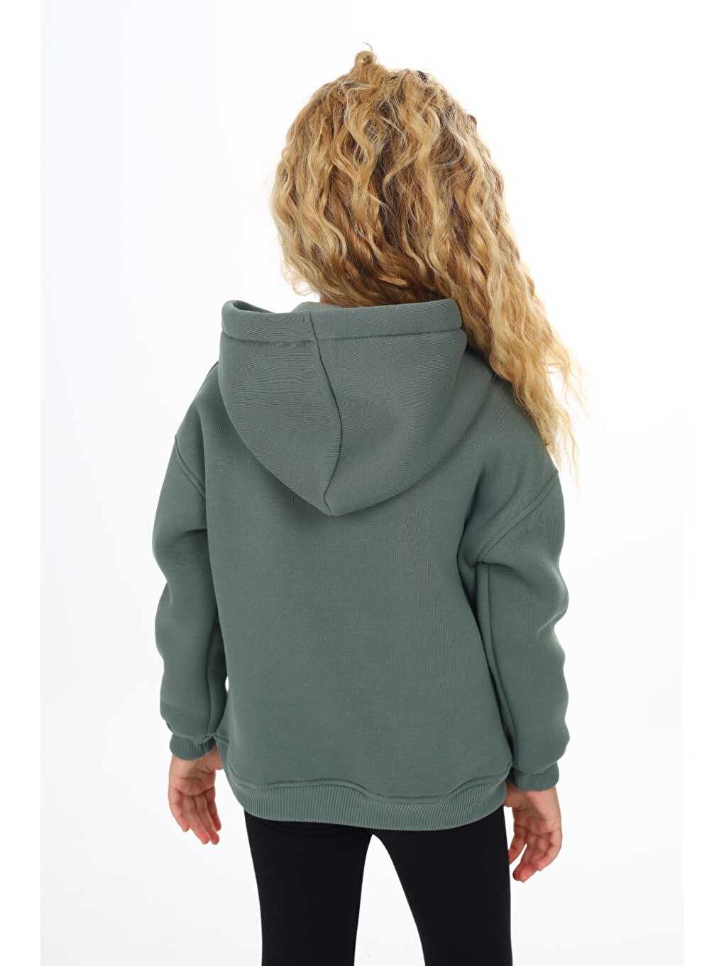 Yeşil Kız Çocuk Baskılı Sweatshirt-3