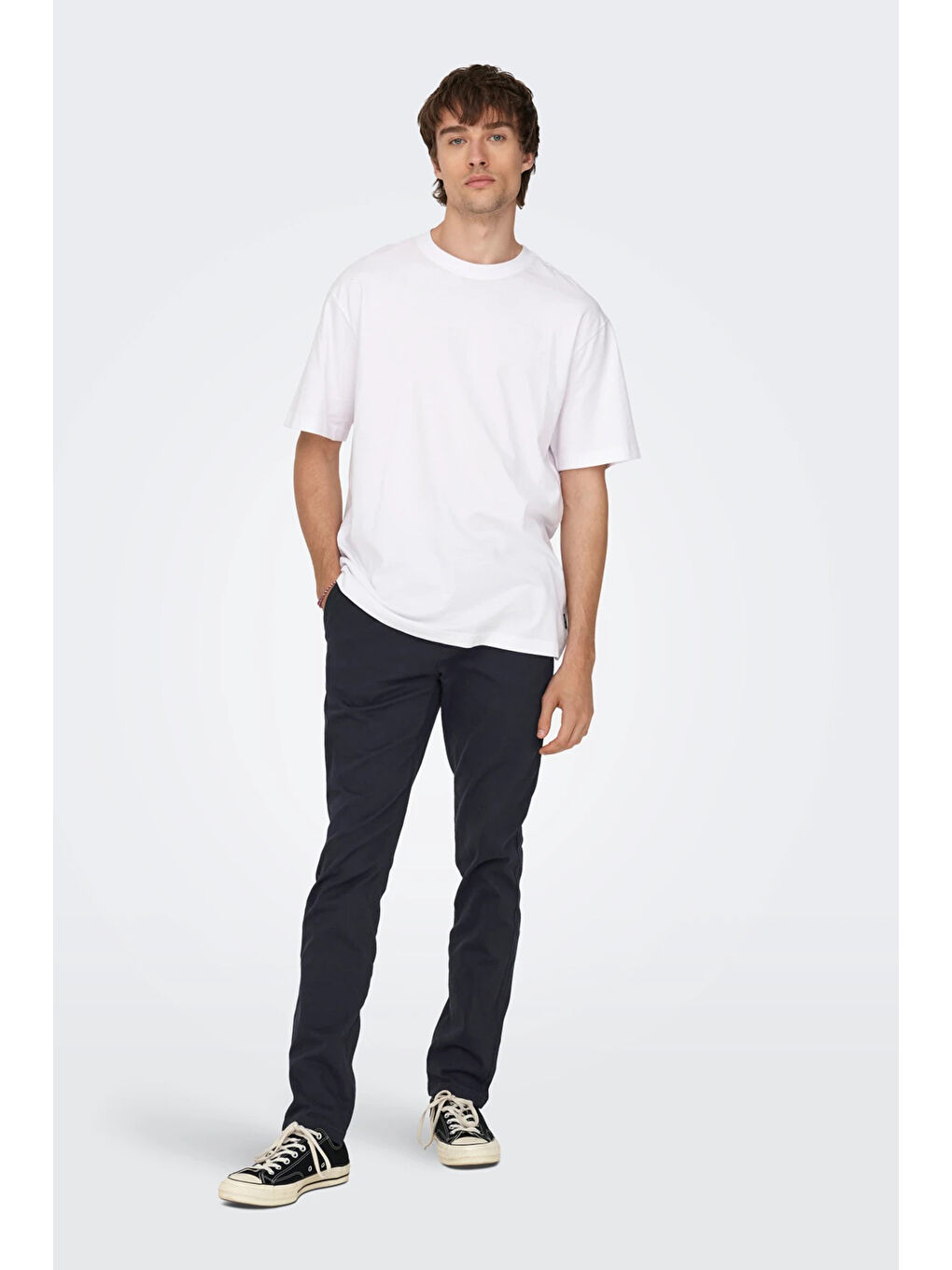 Lacivert Onsmark Pamuklu Slim Fit Normal Bel Pantolon 22027773-1