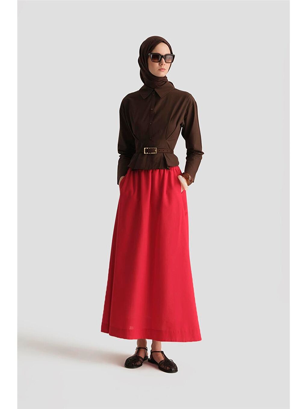 Keten Basic Etek 25Y1819 Kırmızı-1