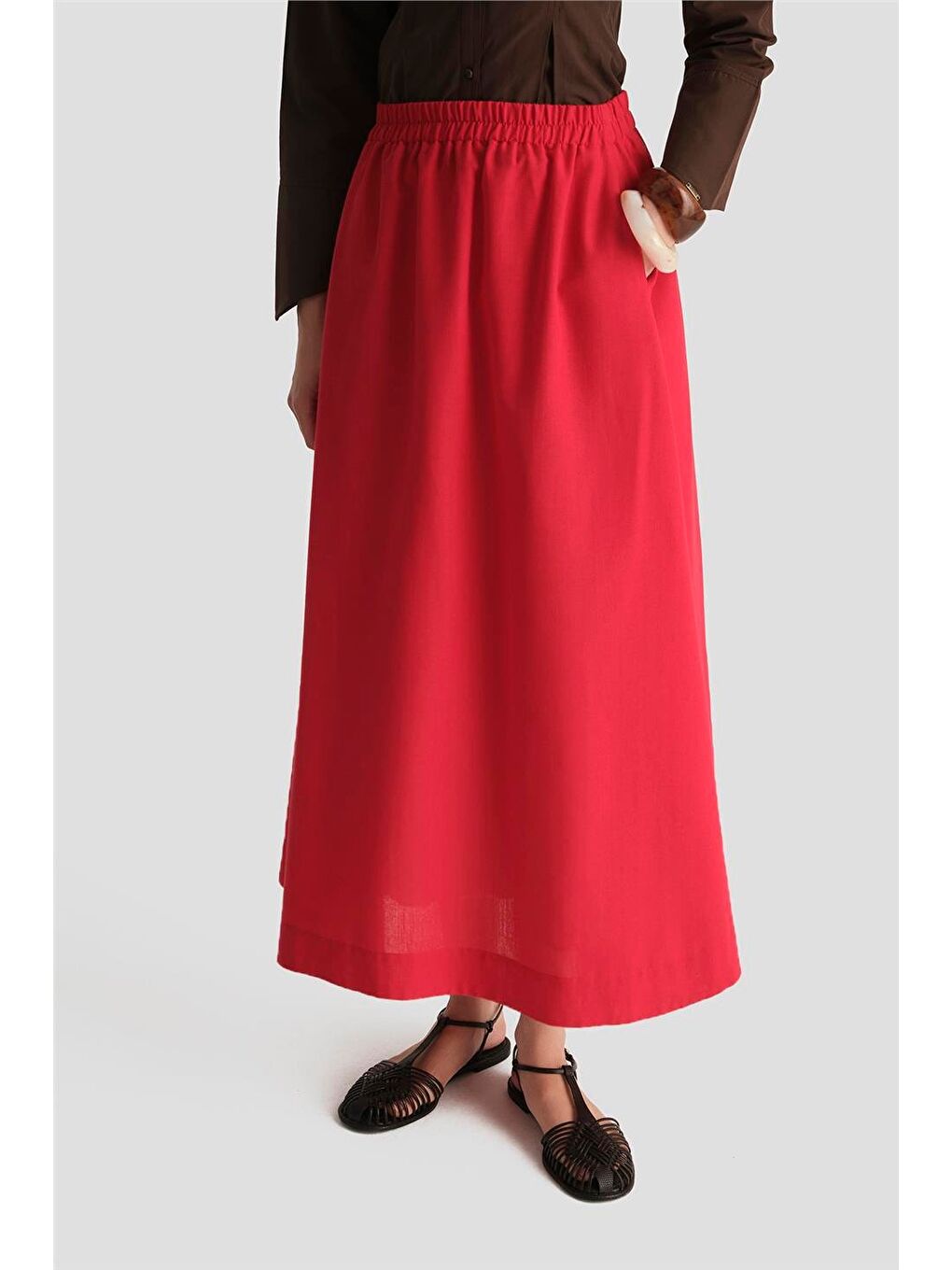 Keten Basic Etek 25Y1819 Kırmızı-2