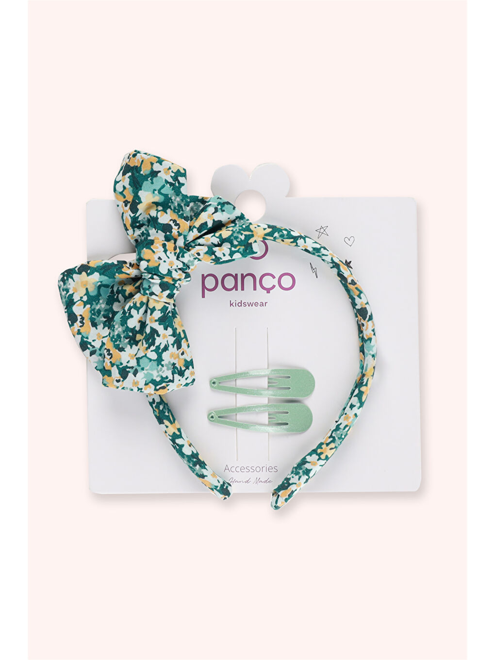 Yeşil Kız Çocuk Taç Toka Seti-1