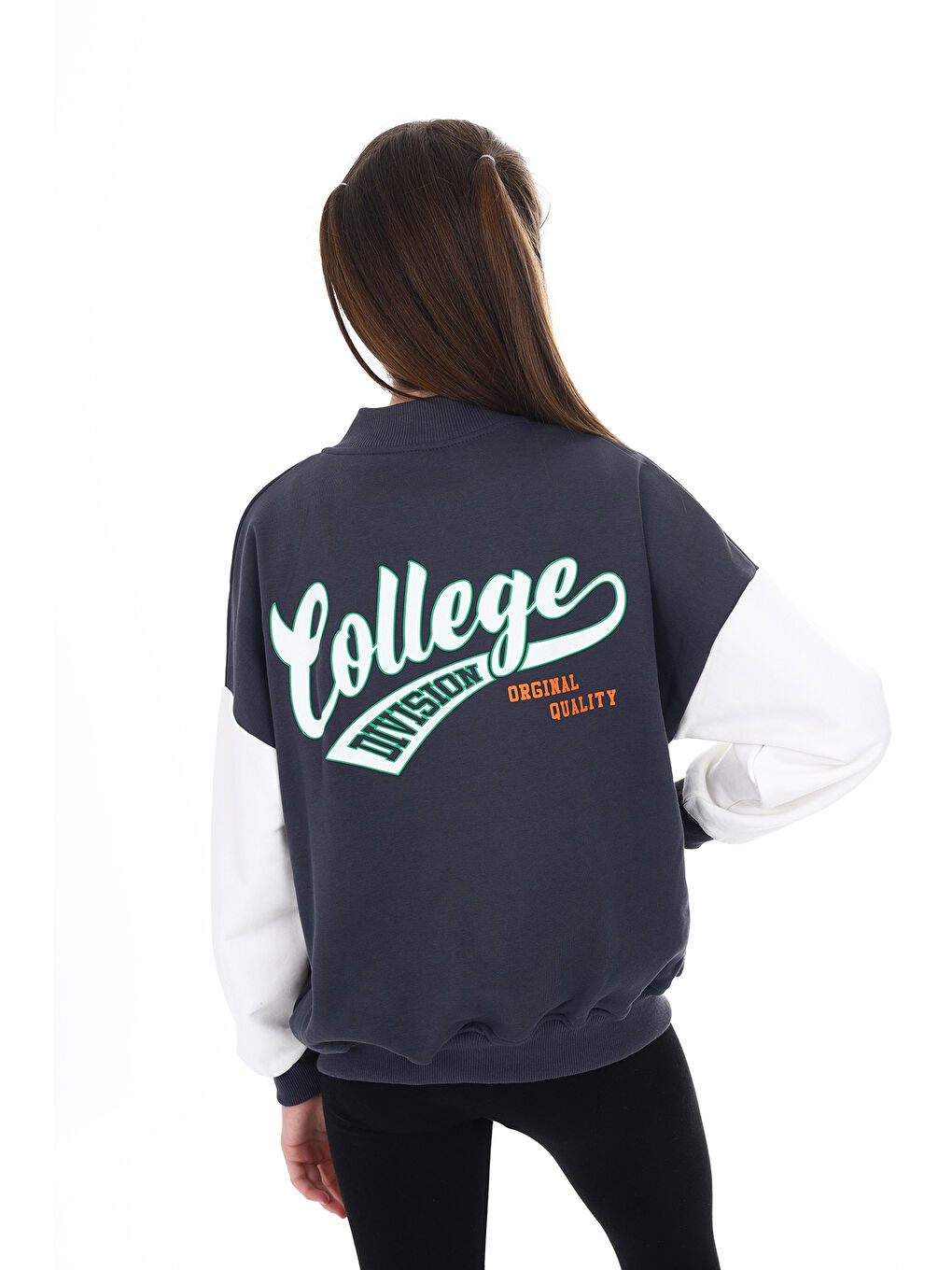 Antrasit Kız Çocuk Baskılı Kolej Hırka-4