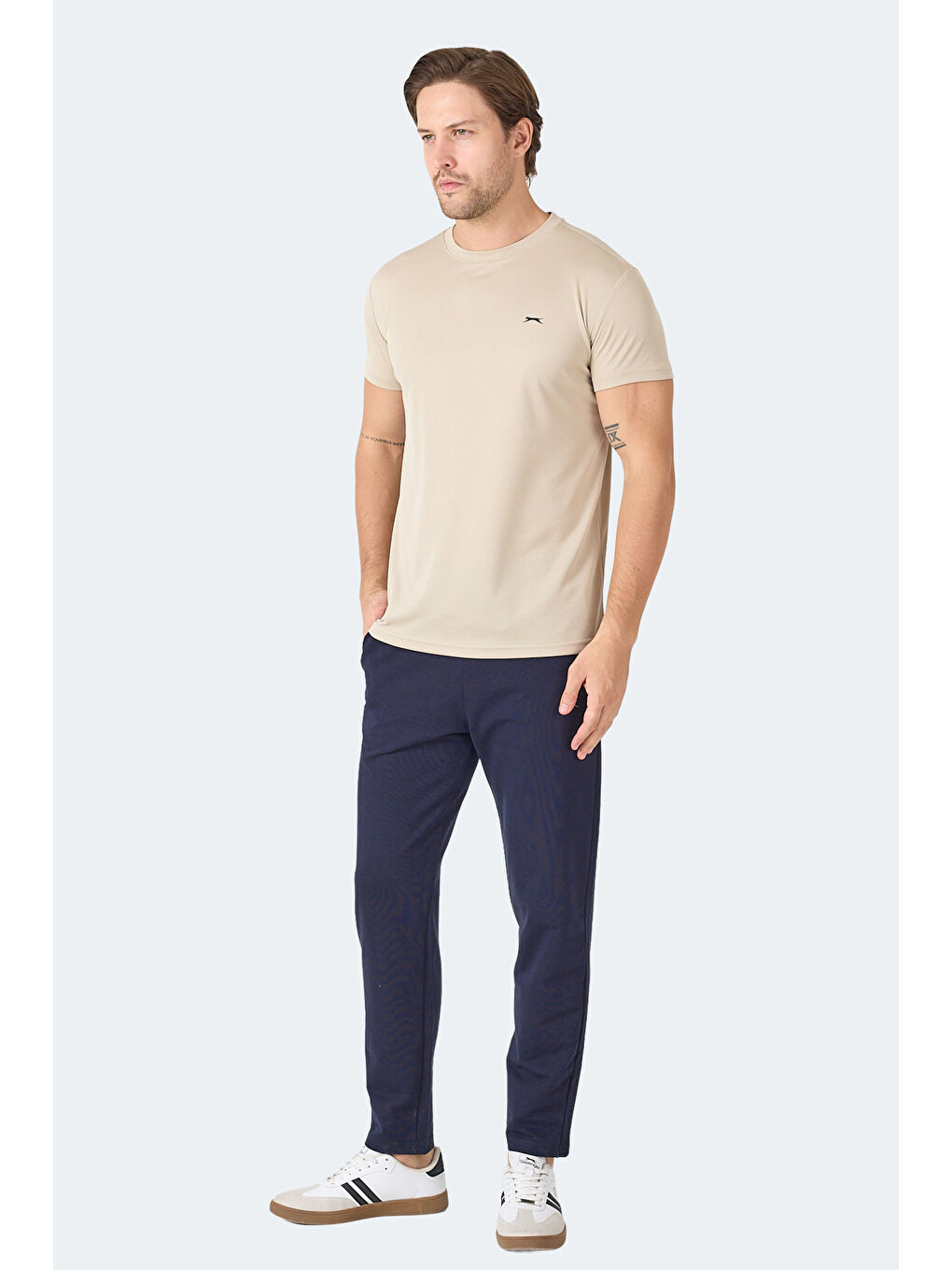 OMAR KTN Erkek Ekru Tişört-5