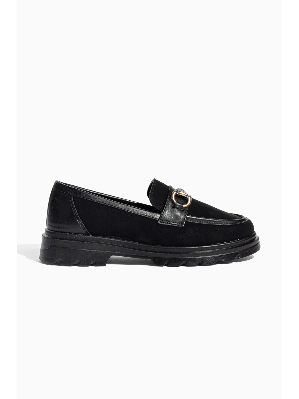 Siyah D0713 Günlük Ortopedik Klasik Kadın Loafer Ayakkabı-3